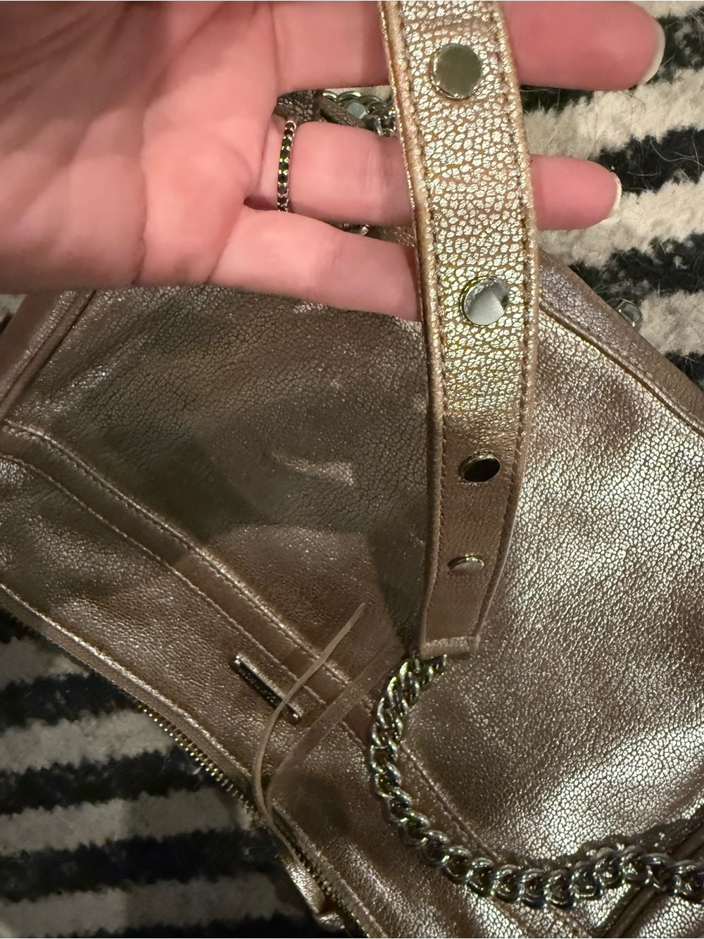 Rebecca Minkoff Metallic rose gold Pebbled Leather Crossbody - Picture 5 of 5